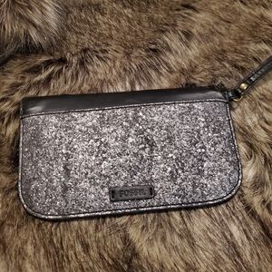Fossil Button Leather Sparkle Clutch